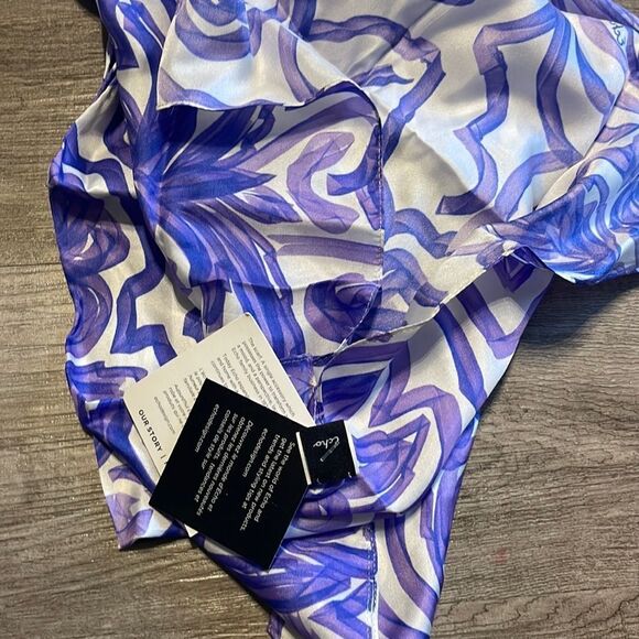 Echo Design Sketchy Floral Silk Oblong (Cobalt) Scarves - Picture 2 of 2